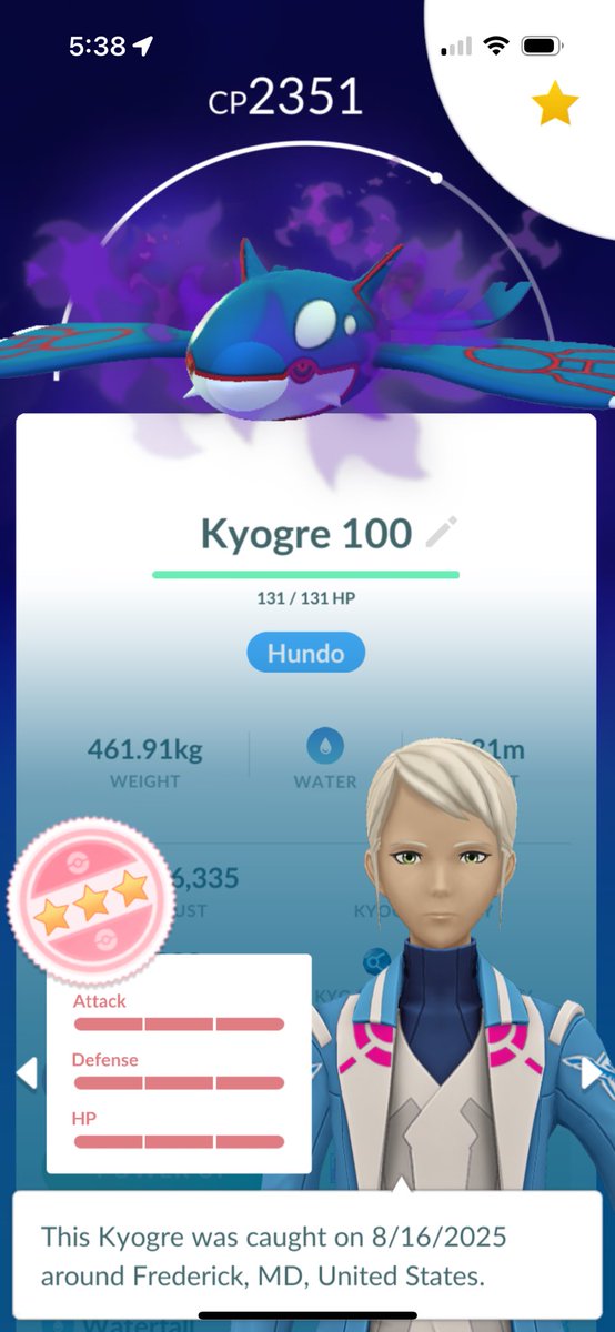 DylanJustison's tweet image. Shadow Kyogre had some mixed feelings. 49 raids w/ 1 hundo and 2 shiny’s. The shiny rate felt extremely low throughout the community here. Feel pretty good about making a team from what I got! #PokemonGO