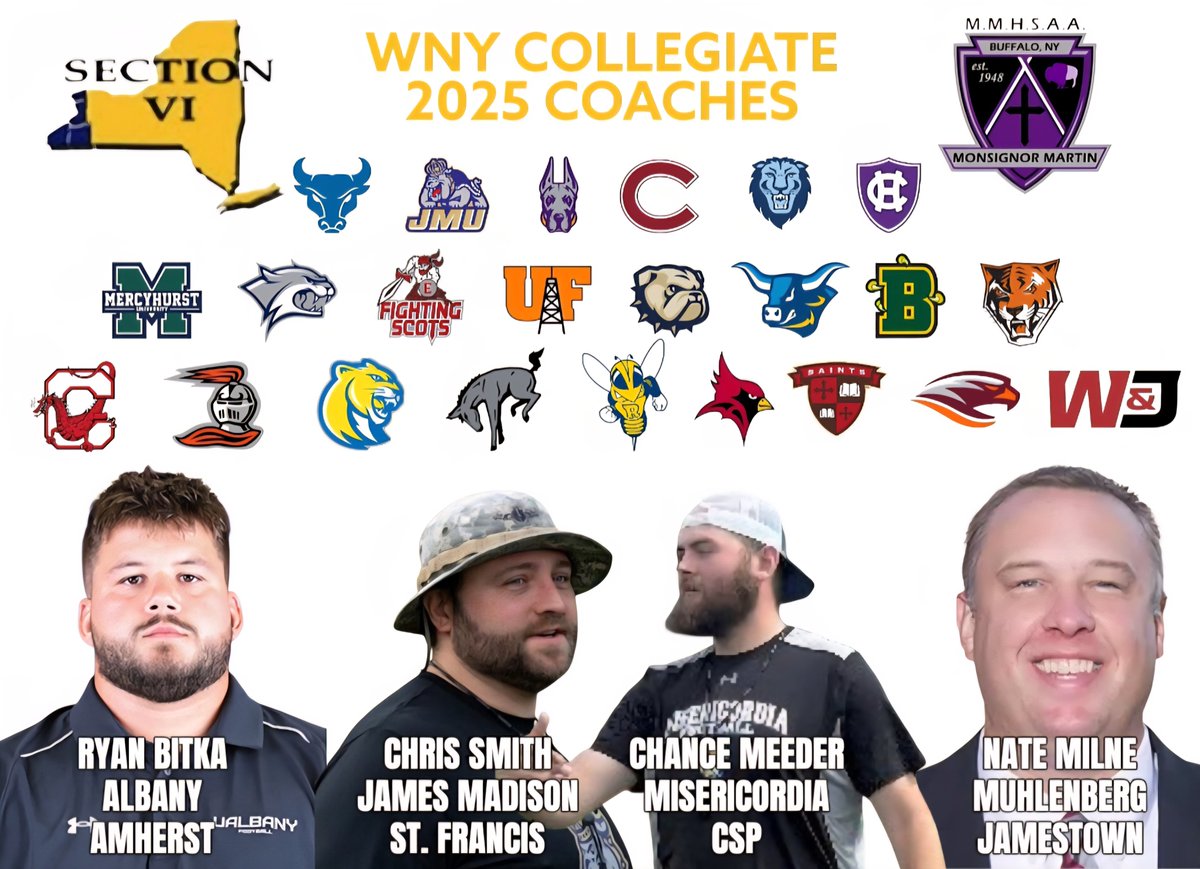VSE Athletics (@vseathletics) on Twitter photo WNY alums are presently on coaching staffs at the following programs. For more on WNY Collegiate, please visit vipsanius.com/wny-collegiate 🏈 <a href="/Coach_Smith61/">Coach Chris Smith</a> WNY alums are presently on coaching staffs at the following programs. For more on WNY Collegiate, please visit vipsanius.com/wny-collegiate 🏈 <a href="/Coach_Smith61/">Coach Chris Smith</a>
