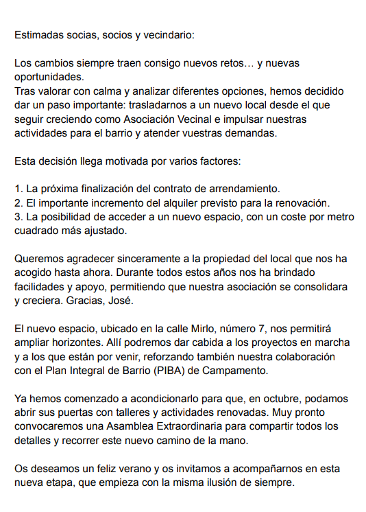 Asociación Vecinal de Campamento tweet media