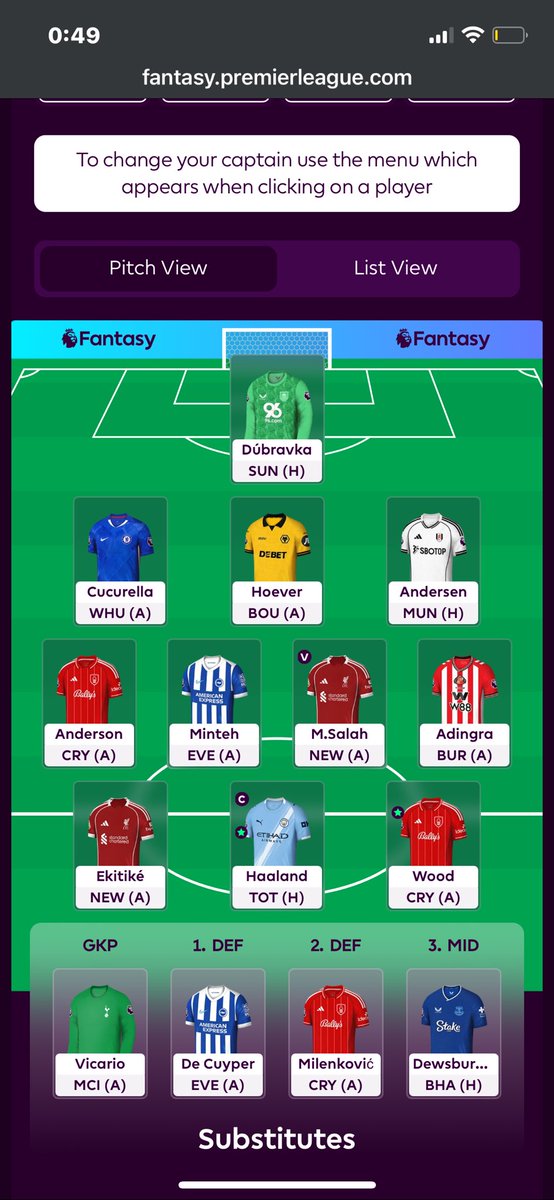 liori63's tweet photo. @FPL_Pickle When im not sure who to start in defence because al have hard games should I go for attacking potential or or defcon potential this is my team for example if you want to be more specific lets say, start De Cuyper or Milenkovic? https://t.co/uTIoldBQuP