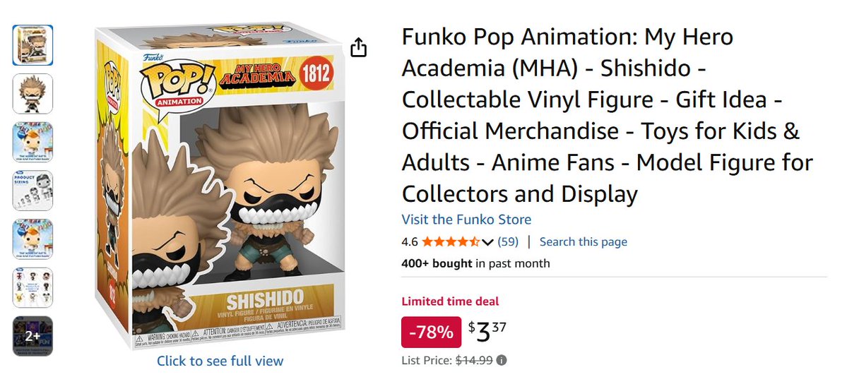 DealsAndMore5's tweet image. Funko Pop Animation: My Hero Academia (MHA) - Shishido - Collectable Vinyl Figure 

78% OFF!! Under $4 (Reg: $14.99)

Going Fast So Hurry!!

Link in comments

#AD #Deals #FunkPop #Shishido #SmartShopping