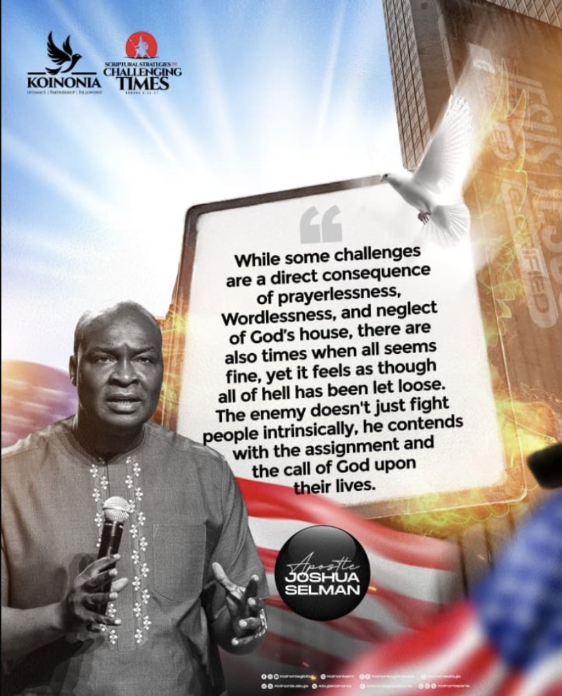 koinoniaeni's tweet photo. #ApostleJoshuaSelman
#ScripturalStrategiesForChallengingTimes
#KoinoniaUSA
#KoinoniaAbuja
#KoinoniaZaria
#KoinoniaGlobal https://t.co/grnOPbpS1C