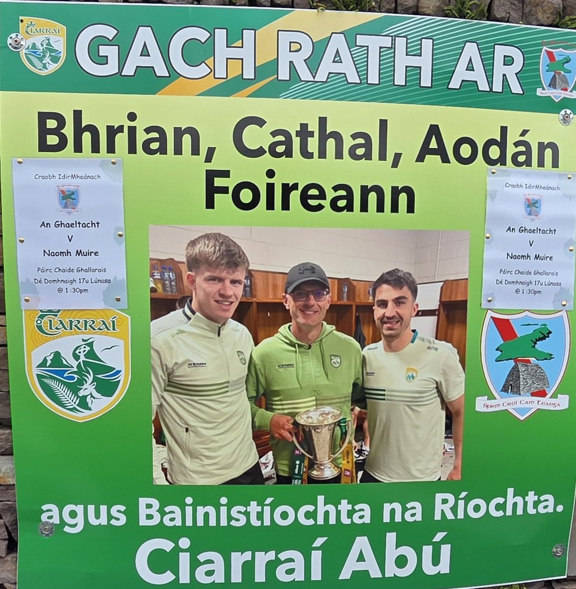 sean mac gearailt (@fitzyok) on Twitter photo Lá scamallach(cloudy) againn inniu. Lá deas chun caide(fine day for football). Bua iontach ag buachaillí <a href="/AnGhaeltacht/">Cumann Caide na Gaeltachta</a> i gcoinne <a href="/StMarysGAAclub/">St Marys GAA</a> Cómhghairdeas le Brian,Cathal &Aodhán as Sam a thabhairt abhaile (Sam home).🏆💚💛
#300DaysofGaeilge
#300daysofwalking
#GaeilgeGachLa Lá scamallach(cloudy) againn inniu. Lá deas chun caide(fine day for football). Bua iontach ag buachaillí <a href="/AnGhaeltacht/">Cumann Caide na Gaeltachta</a> i gcoinne <a href="/StMarysGAAclub/">St Marys GAA</a> Cómhghairdeas le Brian,Cathal &Aodhán as Sam a thabhairt abhaile (Sam home).🏆💚💛
#300DaysofGaeilge
#300daysofwalking
#GaeilgeGachLa
