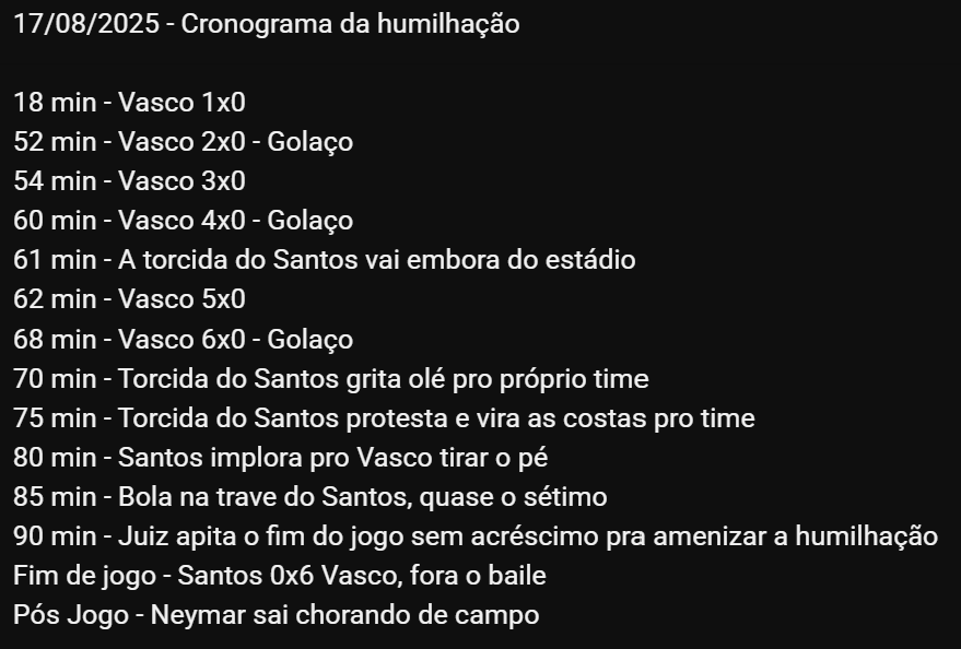 Leo_4777's tweet photo. @SantosFC Cronograma da humilhação. https://t.co/euxUWQ9lfh