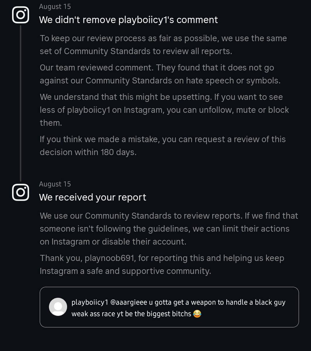 Keanu45_'s tweet photo. @Meta Great review team you got there, So racism is casual now and it is okay to call an entire race Bitches. #meta #instagram #facebook #facebooksupport #racism #racists #Indian https://t.co/Rme0pzuZyZ