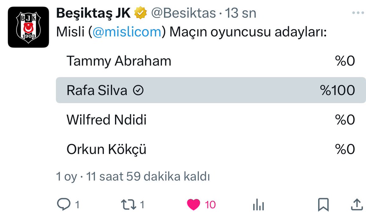 BaltaSefik's tweet photo. @Besiktas @mislicom https://t.co/c0fNWec60W