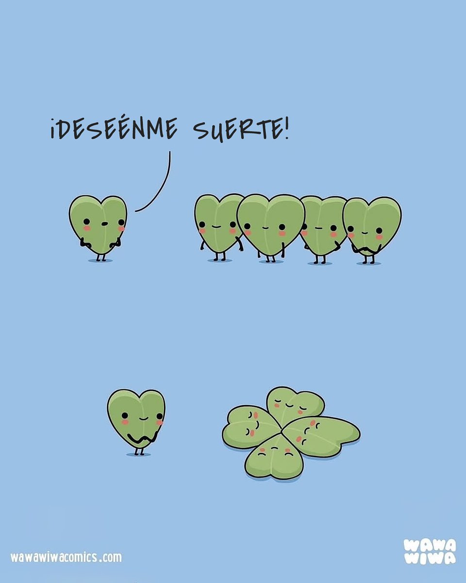 ¡Nos unimos entre todos para desearte suerte! 🍀 Cuando una persona se siente apoyada y sabe que otros le desean lo mejor, su confianza aumenta.

🎨 wawawiwacomics en Instagram.