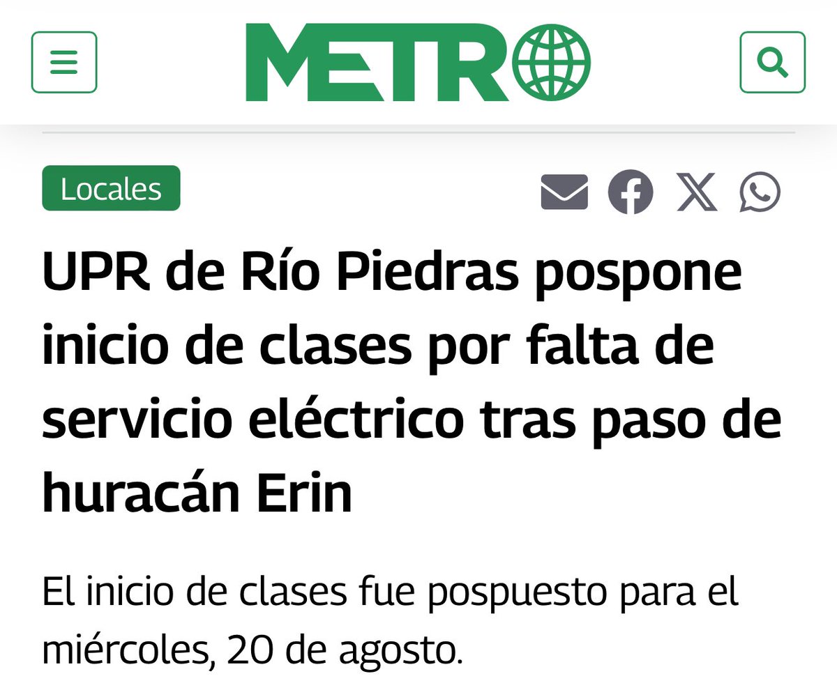 Juventud PIP (@juventudpip) on Twitter photo El inicio de clases en la UPR se ha postergado por la falta de energía eléctrica. Esto no es un asunto aislado, es otra de las consecuencias de la politización y privatización de nuestros servicios esenciales y el atroz manejo del PNP. La crisis energética es una crisis de país. El inicio de clases en la UPR se ha postergado por la falta de energía eléctrica. Esto no es un asunto aislado, es otra de las consecuencias de la politización y privatización de nuestros servicios esenciales y el atroz manejo del PNP. La crisis energética es una crisis de país.