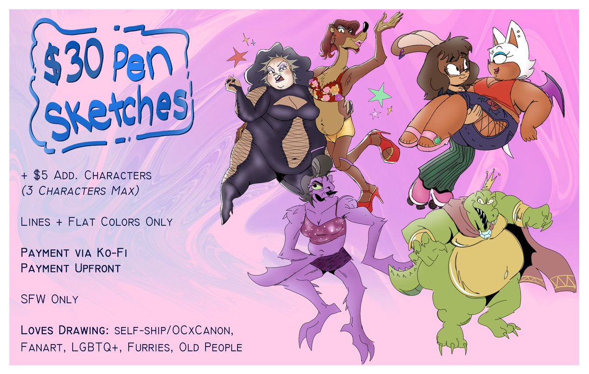 WE ARE OFFICIALLY OPEN!!! Slots are currently unlimited, until I close them 🫶

🔽Please check the reply to send a K0-FI submission. Have references ready. SFW ONLY!!