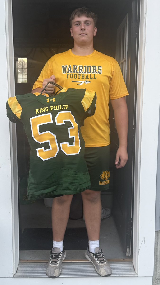 Matt Chatham (@chatham58) on Twitter photo When you have a massive growth spurt and gain 2 inches & 50+ pounds for your senior year, you get a new jersey & number, baby! <a href="/LexChatham/">Lex Chatham</a> <a href="/kpwarriors/">King Philip Football</a>
#53, great choice…H to the Izzo, Uncle Larry!! When you have a massive growth spurt and gain 2 inches & 50+ pounds for your senior year, you get a new jersey & number, baby! <a href="/LexChatham/">Lex Chatham</a> <a href="/kpwarriors/">King Philip Football</a>
#53, great choice…H to the Izzo, Uncle Larry!!
