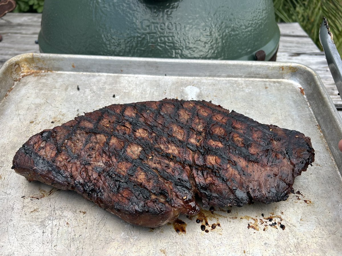 tailgator45's tweet image. London Broil on the Egg. #BigGreenEgg.