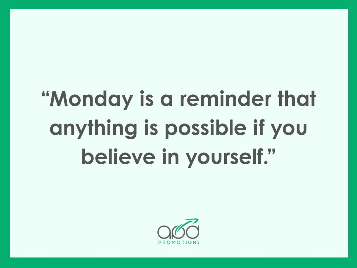 “Monday is a reminder that anything is possible if you believe in yourself.”

#MondayMotivation #NewWeekNewGoals #StayInspired #ResetAndRefocus #PositiveVibesOnly #MindsetMatters #StartStrong #WeeklyGoals #MakeItHappen #APDPromotions