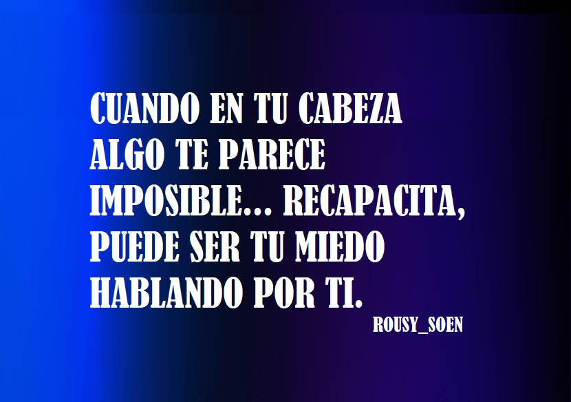 Los miedos nos lo heredan personas que están llenos de ellos, aprendamos a  lidiar con los propios y no hacer tanto caso a los ajenos. Saludos a <a href="/todos/">todos</a> . <a href="/destacar/">ISABEL FERNANDEZ AR</a> .