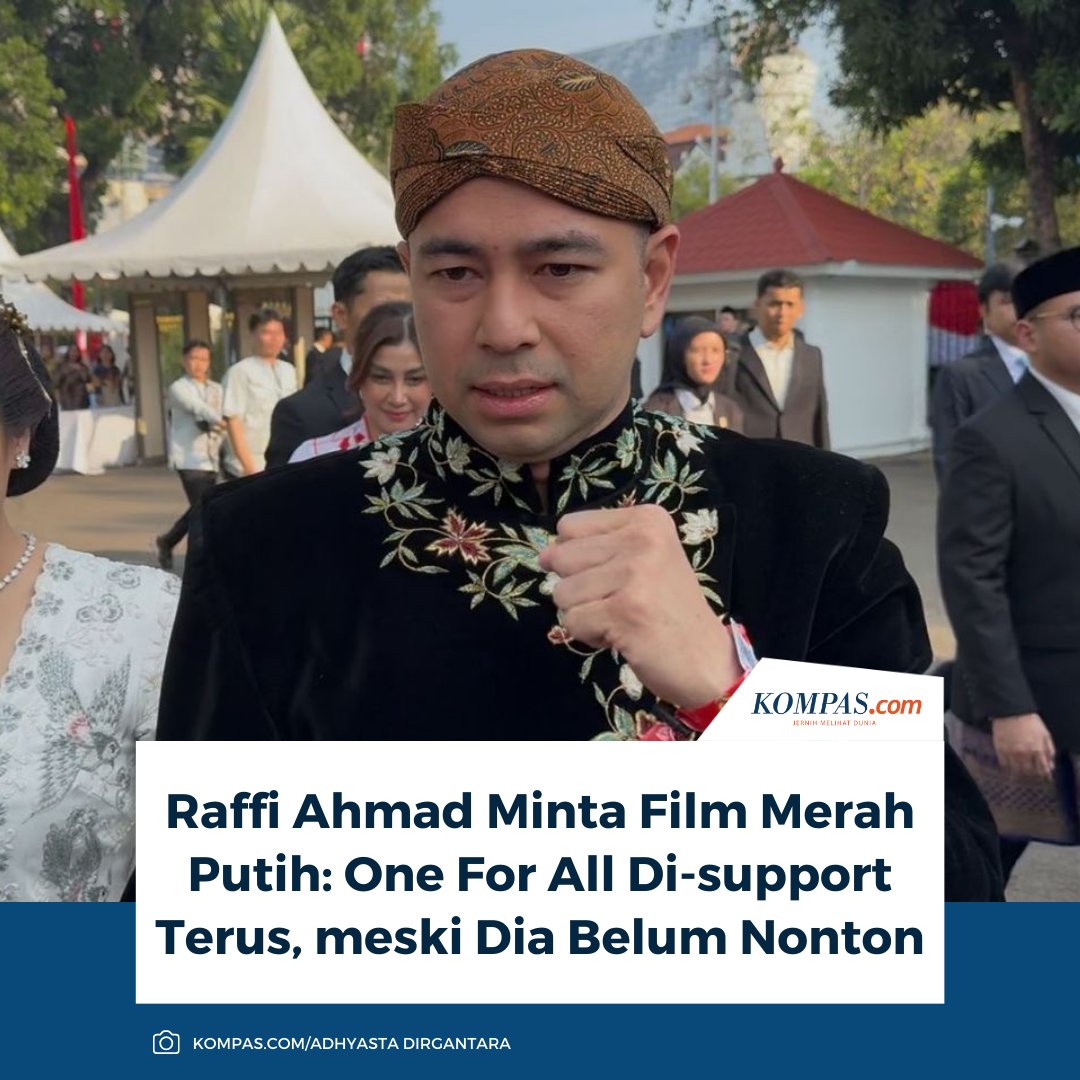 Utusan Khusus Presiden Bidang Pembinaan Generasi Muda dan Pekerja Seni, Raffi Ahmad, meminta agar film Merah Putih: One For All didukung terus oleh masyarakat. 

Baca di sini: nasional.kompas.com/read/2025/08/1…

/ #MerahPutihOneForAll