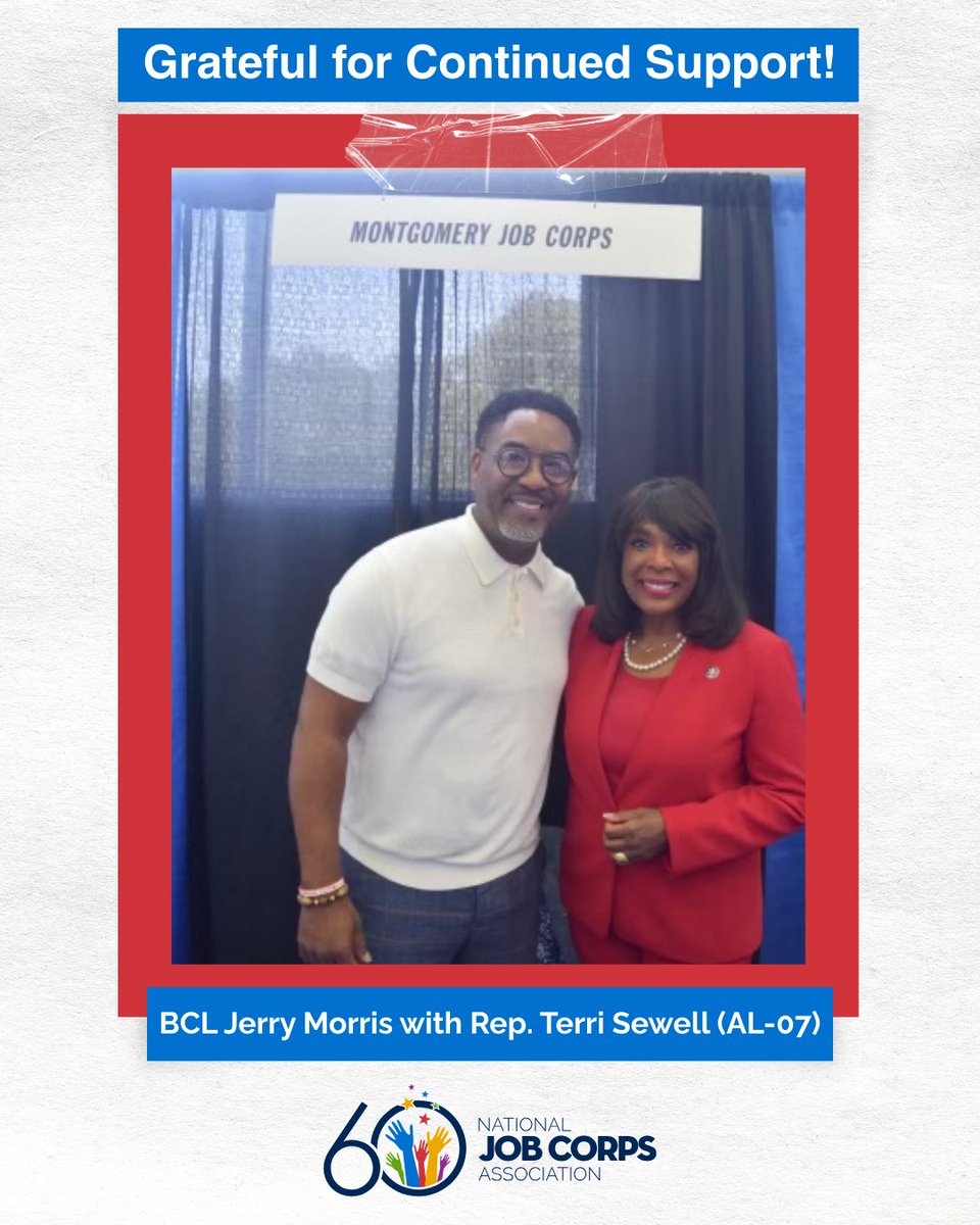 NJCA (@thenjca) on Twitter photo We are so grateful for the continued support of <a href="/RepTerriSewell/">Rep. Terri A. Sewell</a> (AL-07) for Job Corps & the students we serve! Let your representatives know how much Job Corps matters: SaveJobCorps.com
#JobCorpsWorks #SaveJobCorps #Alabama <a href="/KatieBrittforAL/">Katie Britt</a> We are so grateful for the continued support of <a href="/RepTerriSewell/">Rep. Terri A. Sewell</a> (AL-07) for Job Corps & the students we serve! Let your representatives know how much Job Corps matters: SaveJobCorps.com
#JobCorpsWorks #SaveJobCorps #Alabama <a href="/KatieBrittforAL/">Katie Britt</a>