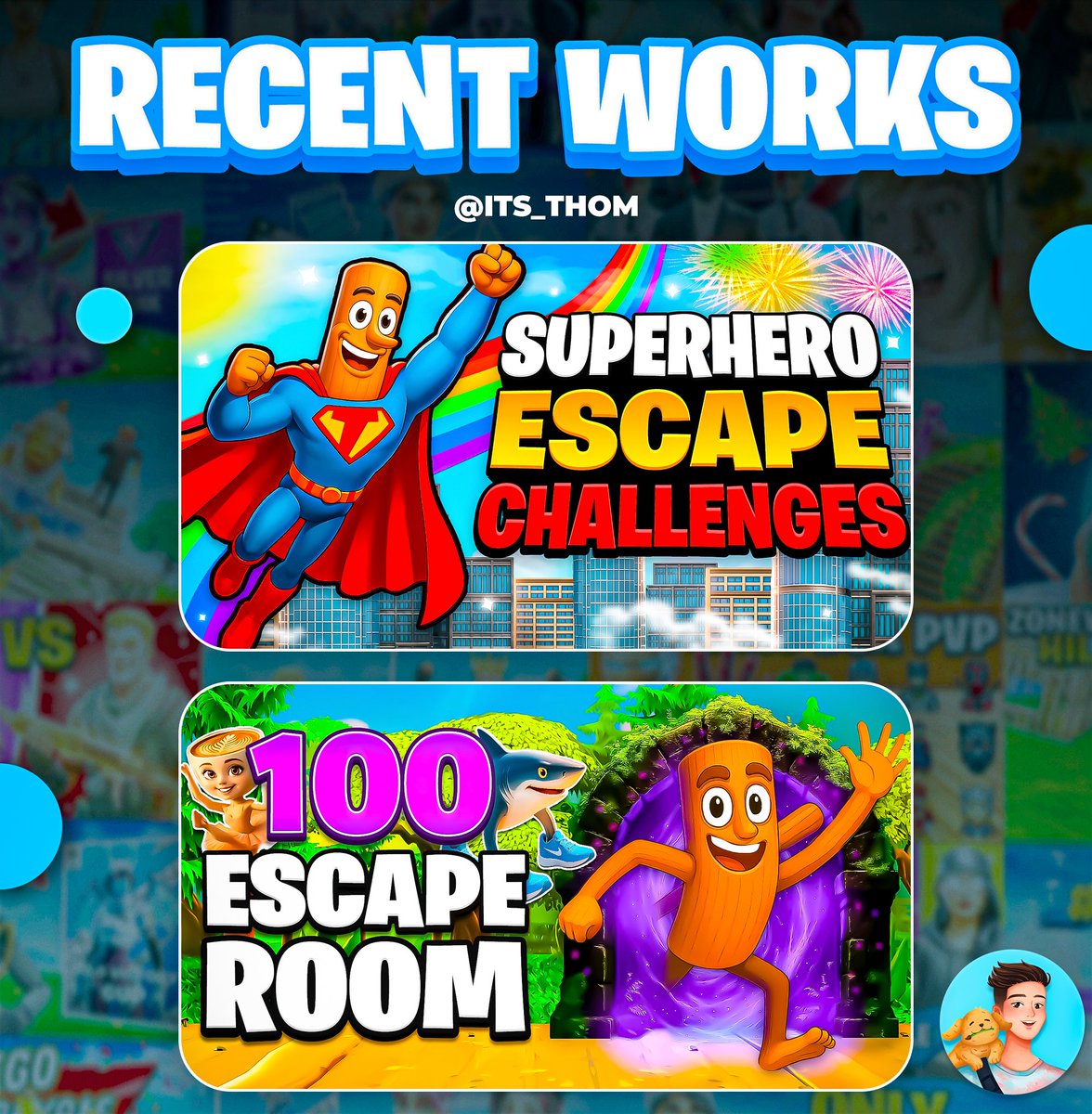 _itsThom_'s tweet image. Some Brainrot's Fortnite Map Thumbnails I made! 🦈🩰🪵
Support helps a lot ♥️
Commisions are open 📨