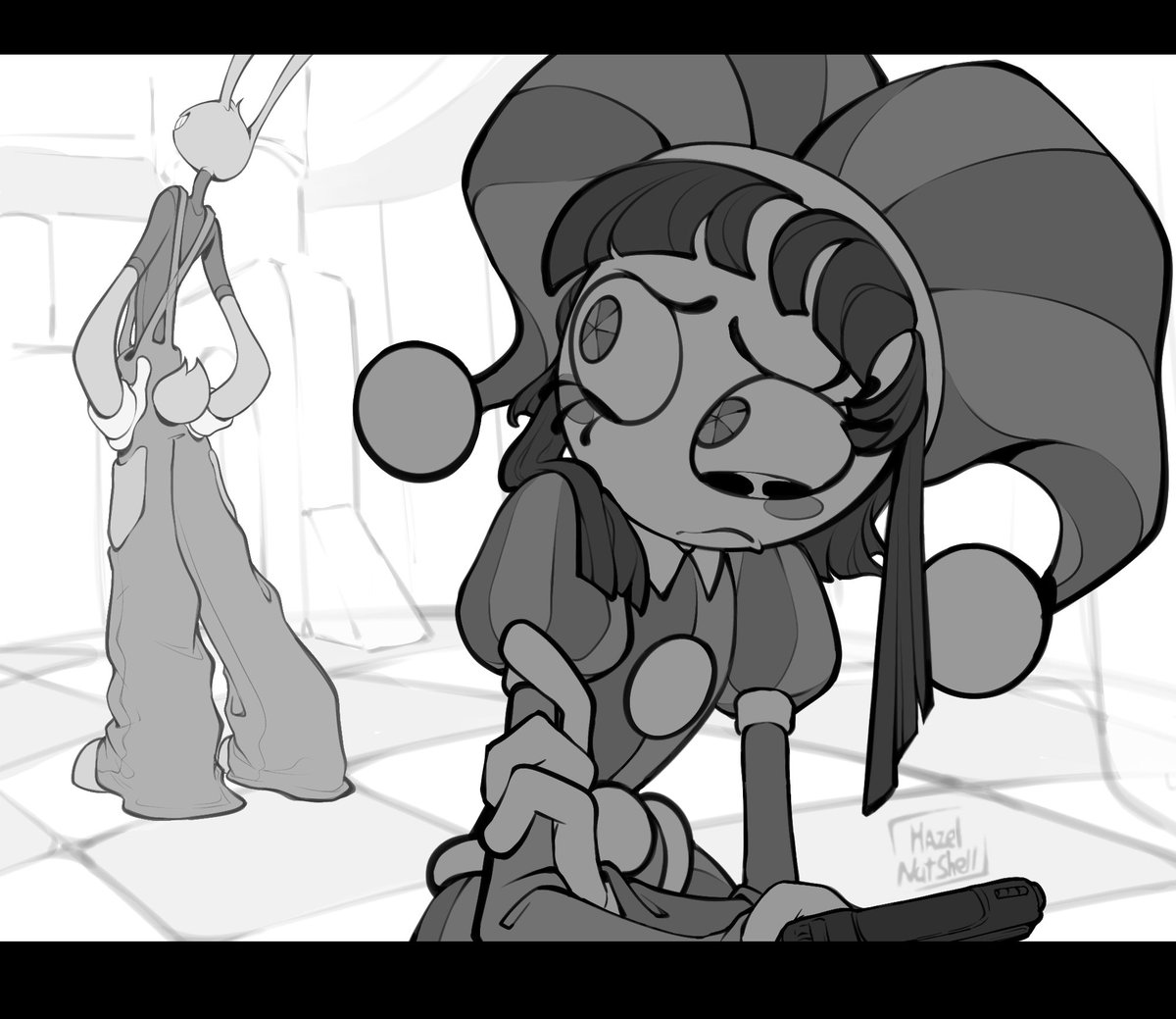 HazelNut3562's tweet photo. Damn...Didn't expect the divorce arc to hit so early and so hard. #Pomni #jaxTADC #TADC #funnybunny https://t.co/yG0wN2FPtq