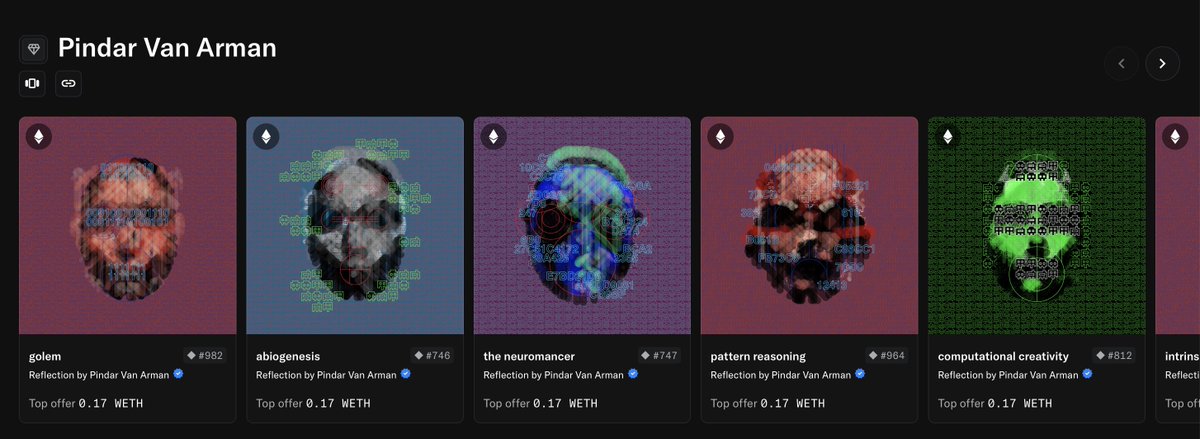 Raoul Pal (@raoulgmi) on Twitter photo Im proud to add 13 new works from the amazing <a href="/VanArman/">Pindar Van Arman 💎</a> Reflections series to The Culture Vault. I think this art is wildly underpriced considering its groundbreaking technique and importance - robots using AI to create art. It's a glimpse into a future or THE future... Im proud to add 13 new works from the amazing <a href="/VanArman/">Pindar Van Arman 💎</a> Reflections series to The Culture Vault. I think this art is wildly underpriced considering its groundbreaking technique and importance - robots using AI to create art. It's a glimpse into a future or THE future...