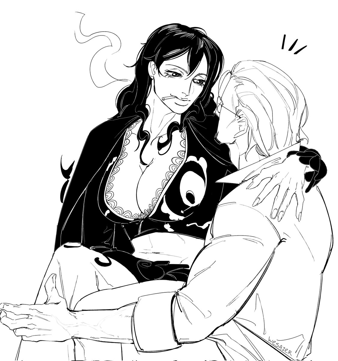 wesaier's tweet image. Some sketches 🚬🗡️

#ONEPIECE #Rayleigh #Shakky