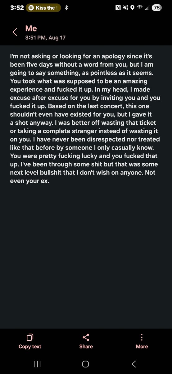 Fuck you, concert guy.