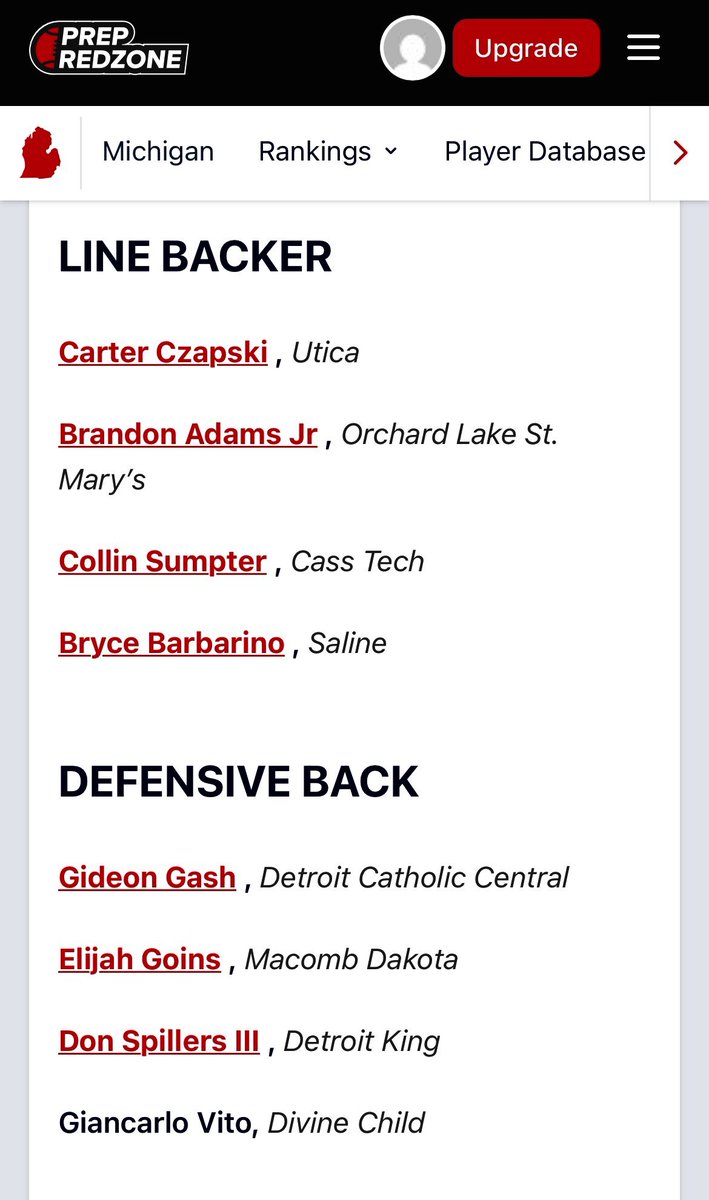 Bryce Barbarino C/O 2027 (@brycebarbarino) on Twitter photo Blessed to be named Preseason First Team All-State‼️
<a href="/MichFBFrenzy/">Michigan Prep Frenzy</a> <a href="/PrepRedzoneMI/">Prep Redzone Michigan</a> <a href="/alex_pallone/">Alex Pallone</a> <a href="/AllenTrieu/">Allen Trieu</a> <a href="/adamgorney/">Adam Gorney</a> <a href="/ScoutTyGraham/">Tyler Graham</a> <a href="/CoachShort_/">Kyle Short</a> <a href="/SalineFootball/">Saline Football</a> Blessed to be named Preseason First Team All-State‼️
<a href="/MichFBFrenzy/">Michigan Prep Frenzy</a> <a href="/PrepRedzoneMI/">Prep Redzone Michigan</a> <a href="/alex_pallone/">Alex Pallone</a> <a href="/AllenTrieu/">Allen Trieu</a> <a href="/adamgorney/">Adam Gorney</a> <a href="/ScoutTyGraham/">Tyler Graham</a> <a href="/CoachShort_/">Kyle Short</a> <a href="/SalineFootball/">Saline Football</a>