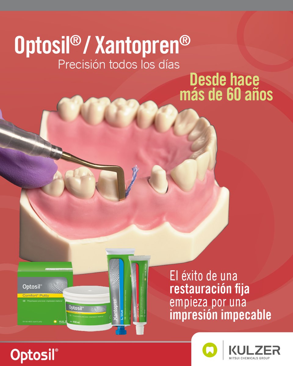 kulzermexico's tweet photo. ¿Sabías que el éxito de una restauración fija empieza por una impresión impecable? 🦷🔍
📏 La reproducción exacta del margen de preparación es clave para una restauración duradera. 
#Optosil #Xantopren #SomosKulzer #Kulzer 🦷💚 https://t.co/godi0Clya1
