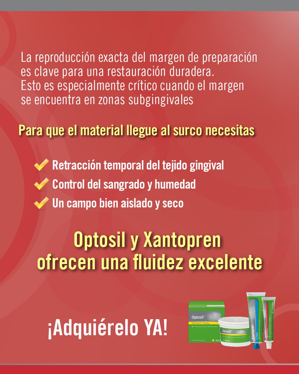 kulzermexico's tweet photo. ¿Sabías que el éxito de una restauración fija empieza por una impresión impecable? 🦷🔍
📏 La reproducción exacta del margen de preparación es clave para una restauración duradera. 
#Optosil #Xantopren #SomosKulzer #Kulzer 🦷💚 https://t.co/godi0Clya1