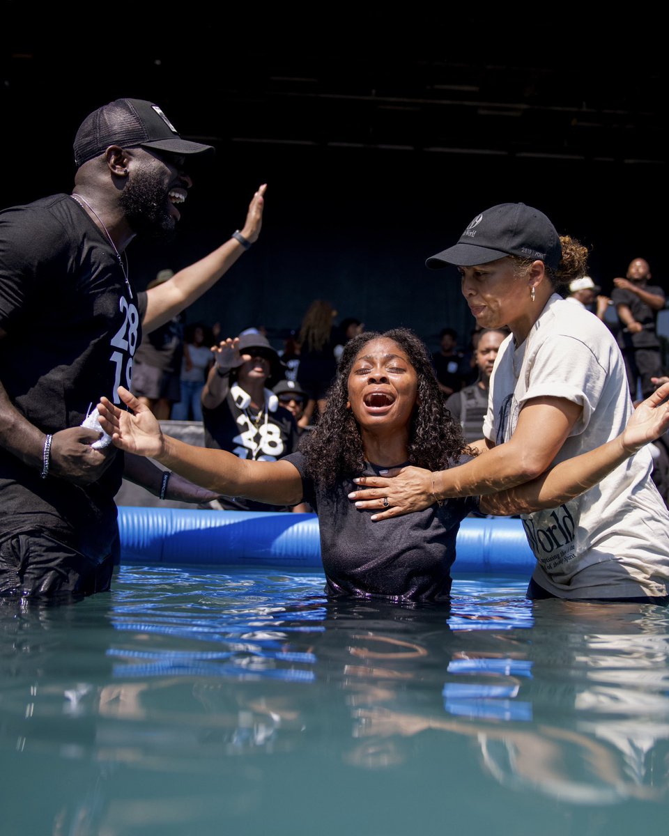 2819Church's tweet photo. Brothers and Sisters, today we witnessed a HISTORIC move of God! 

1,441 souls entered the waters, and by the end of BAPTISM WKND, 2,576 men, women, and children laid down their past to make a public declaration of faith in Christ. 

Romans 6 reminds us: baptism is both a symbolic death and a resurrection. What went under was sin, shame, unbelief, fear, and every bound chain. What came up was disciples rising to a new life. 

#2819Church
#WeAre2819Church
#UntilAllHaveHeard