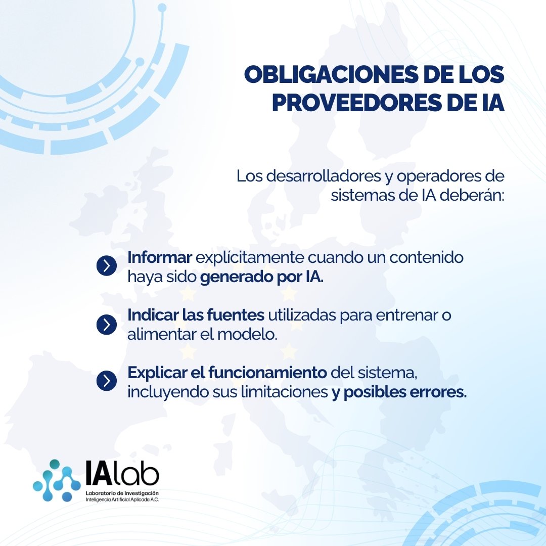 IALaboratory's tweet photo. Desde el 2 de agosto de 2025, la Ley de Inteligencia Artificial de la UE está en vigor.
Obliga a los proveedores de IA a identificar contenidos generados por máquinas y explicar sus limitaciones.
👉 Lee más sobre esta regulación
#Inteligenciaartificial #IALab https://t.co/5OCop8r9Hv