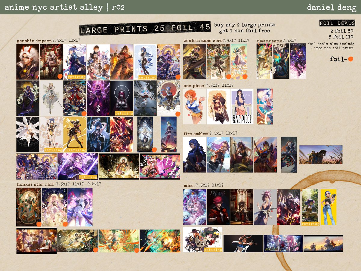 ddengart's tweet image. Catalogue for Anime NYC 2025! I'll be at booth R02! I don't really have anything new since AX other than some Umamusume prints, but I hope to see you there! #animenyc2025 #anyc2025