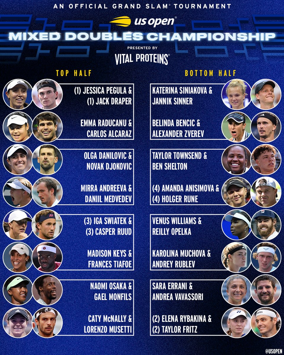 The US Open Mixed Doubles Championship draw is set!