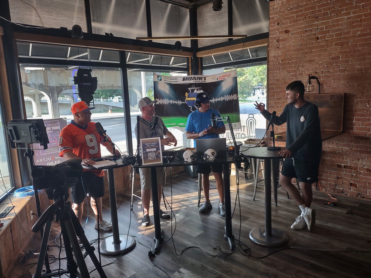 Jeremy Castle Sr. (@jeremyjcastle2) on Twitter photo At The Other Bar in Moline for the <a href="/ViewFromWestPod/">View From The West</a> with <a href="/HeyItsGregA/">Greg Armstrong</a> <a href="/MattRandazzo/">Matt Randazzo</a> Kyle from <a href="/NUICFootball/">NUIC Football</a> and Ty from <a href="/wrmj/">WRMJ Radio</a>
Let's kick off this season of HS football!!!! At The Other Bar in Moline for the <a href="/ViewFromWestPod/">View From The West</a> with <a href="/HeyItsGregA/">Greg Armstrong</a> <a href="/MattRandazzo/">Matt Randazzo</a> Kyle from <a href="/NUICFootball/">NUIC Football</a> and Ty from <a href="/wrmj/">WRMJ Radio</a>
Let's kick off this season of HS football!!!!