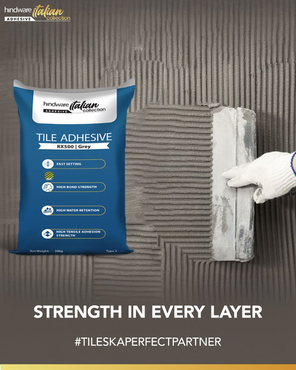 hindware_tiles's tweet image. Lay the foundation for perfection.

Because the beauty of your tiles deserves the strength of a seamless bond.

Choose our high-performance tile adhesive - made to hold, built to last.

#TileAdhesive #TileInstallation #StrongBond #InteriorEssentials #HindwareTiles #BuiltToLast