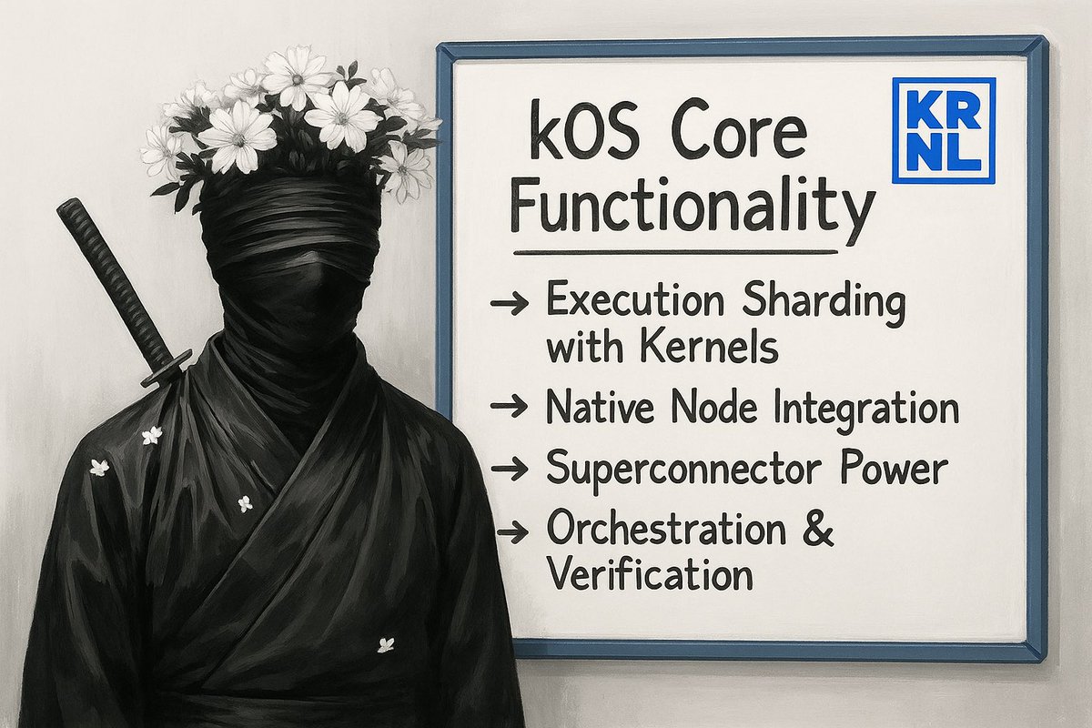 _0xneatneat's tweet photo. 🧩 Breaking Down @KRNL_xyz kOS Core Functions

🔹 Execution Sharding with Kernels
kOS turns both on-chain and off-chain tasks into small, reusable units called kernels.
These kernels are stateless, light, and can run across multiple blockchains or even off-chain systems.
By breaking big smart contract tasks into smaller parts, it makes execution faster, more scalable, and more efficient.

🔹 Native Node Integration
Unlike other sharding methods that need side processors or separate systems, kOS works directly inside Ethereum RPC nodes (modified Geth).
This means sharding happens naturally as part of the transaction process no extra layers, no extra risks keeping it secure and decentralized.

🔹 Superconnector Power
Called the “Superconnector,” kOS gives developers smooth access to functions across different blockchains.
This allows things like AI integration, cross-chain actions, or real-time data use without depending on oracles.
While solutions like LayerZero focus mostly on asset transfers, KRNL’s kOS is built for functional access across chains in a decentralized way.

🔹 Orchestration & Verification
kOS also acts as a manager and verifier for kernels.
This lets developers extend smart contracts with new abilities like adding machine learning, or enabling gasless transactions through account abstraction.
The result: easier, more powerful dApp development.

✨ gKRNL is making decentralized computation more scalable, connected, and developer-friendly.