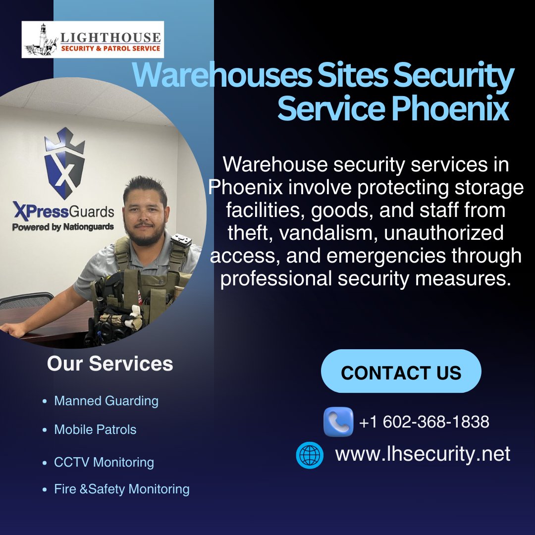 service_patrol's tweet image. Secure your warehouse in Phoenix with trusted 24/7 protection! 🛡️
#WarehouseSecurity #PhoenixSecurity #LHSecurity #SiteProtection #24x7Security
Visit Us : lhsecurity.net