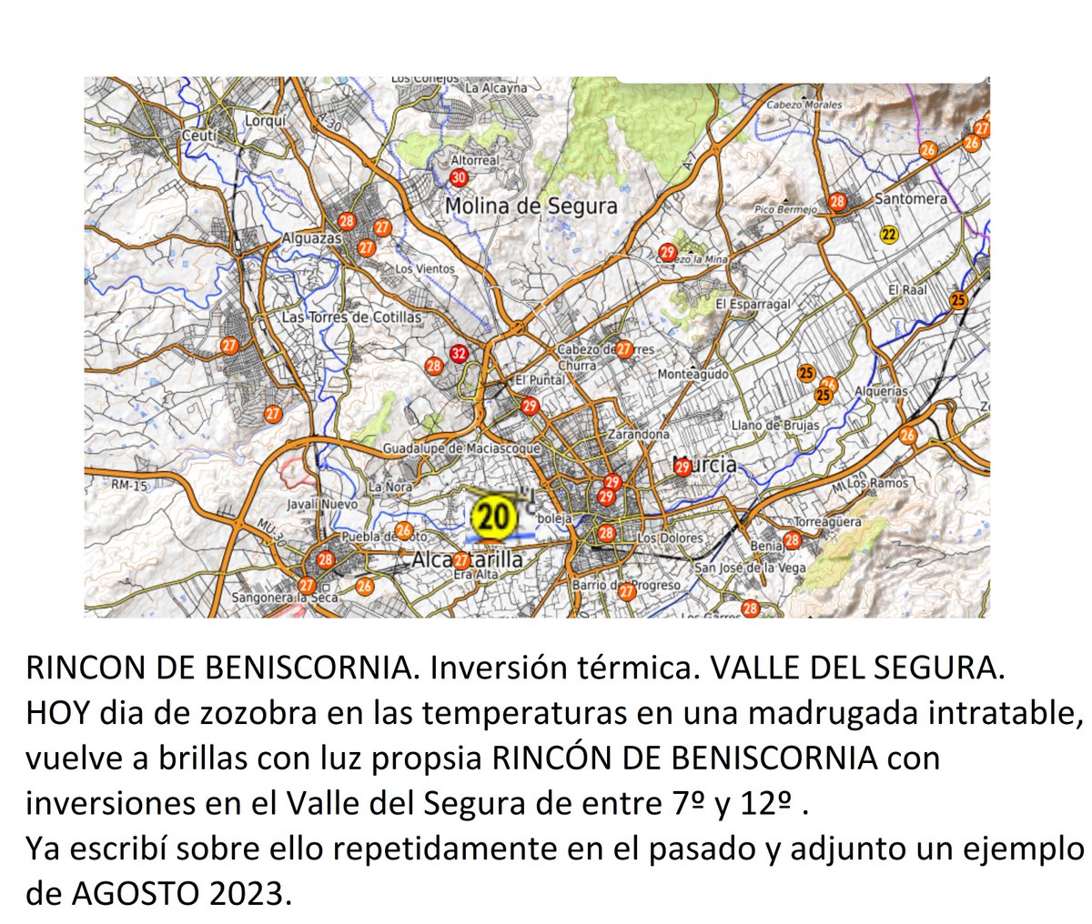 josemmol's tweet photo. RINCÓN DE BENISCORNIA
Operando la INVERSIÓN TERMICA en plena #OlaDeCalor 

VUELVO a postear al respecto y adjunto uno previo del 2023 https://t.co/4nfPdtWigd