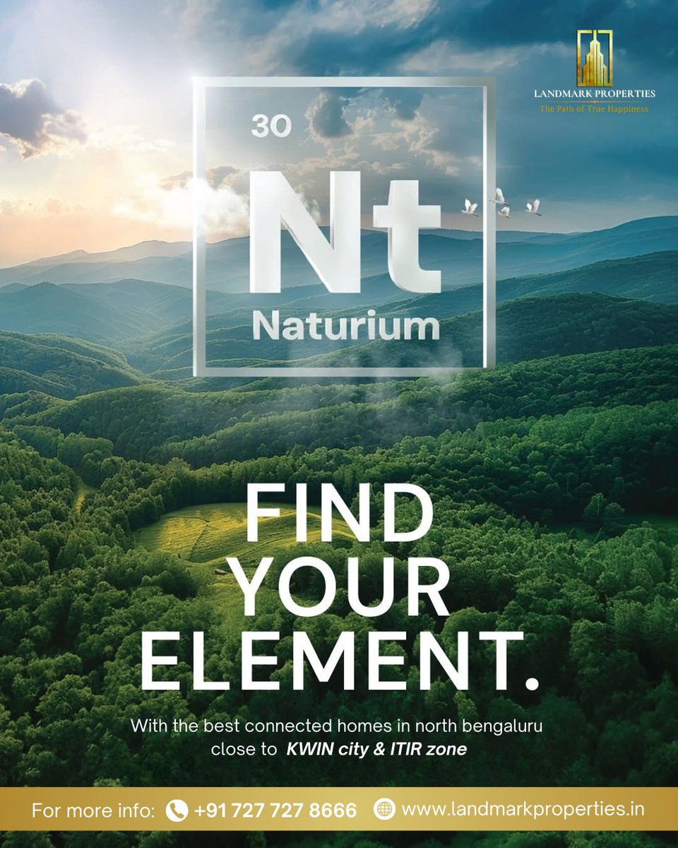 landmark_2025's tweet image. Our well-connected villa plots in North Bengaluru put you close to KWIN City &amp;amp; ITIR Zone, blending nature, convenience, and smart growth.
 #LandmarkProperties #FindYourElement #NorthBengaluru #InvestmentOpportunity #DreamHome