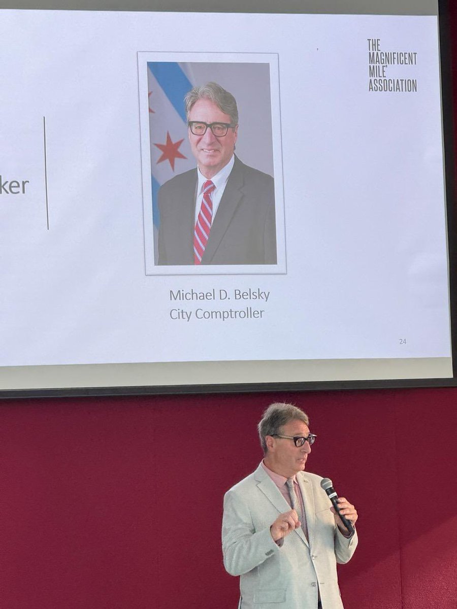 ChicagoDOF's tweet image. City Comptroller Michael Belsky joined the Magnificent Mile Association’s August Executive Board &amp;amp; Board of Directors Meeting, sharing the critical work Chicago’s fiscal team is leading. Despite challenges, Chicago's focus remains clear: strengthening the City’s financial future.