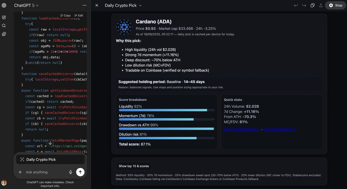 vibe-coded a daily crypto asset picker
not sure if any of it makes sense but I guess we'll find out 💸