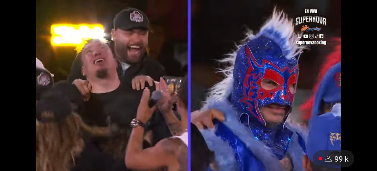 NewsSanmiguel's tweet image. #PELEAS!.- 🥊🥊💥📱Y en el espectáculo de "peleas" #SupernovaStrikers , el cómico standupero #FrancoEscamilla rompe en llanto tras su victoria ante el #EscorpiónDorado, ahora solo falta la agarrada entre #AlanaFlores y #GalaMontes  💥💅🥊
#supernova #supernovaboxing