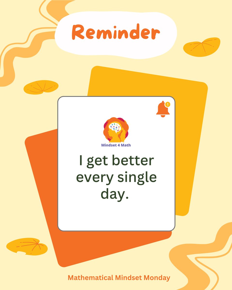 Mindset4math's tweet image. 💡 "Mistakes don’t stop me—they TEACH me. And with each one, I get better every single day! 🙌📘"
#mindset4math #mathematicalmindset #growthmindset #MathMindset