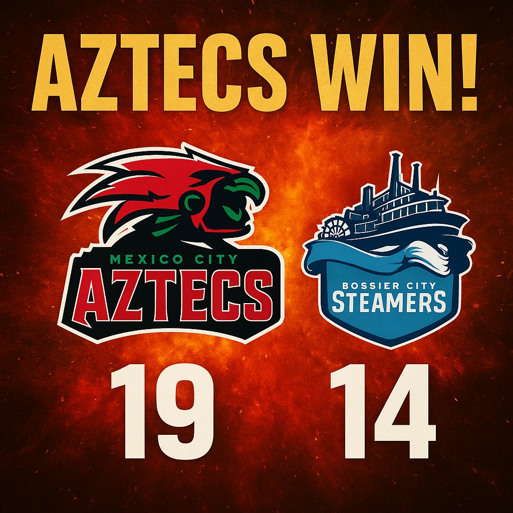 Mexico City Aztecs (@sflaztecs) on Twitter photo After a nail biting finish, the Aztecs claim the win in Bossier City!
#AztecEmpire <a href="/simulationfl/">Simulation Football League</a> After a nail biting finish, the Aztecs claim the win in Bossier City!
#AztecEmpire <a href="/simulationfl/">Simulation Football League</a>