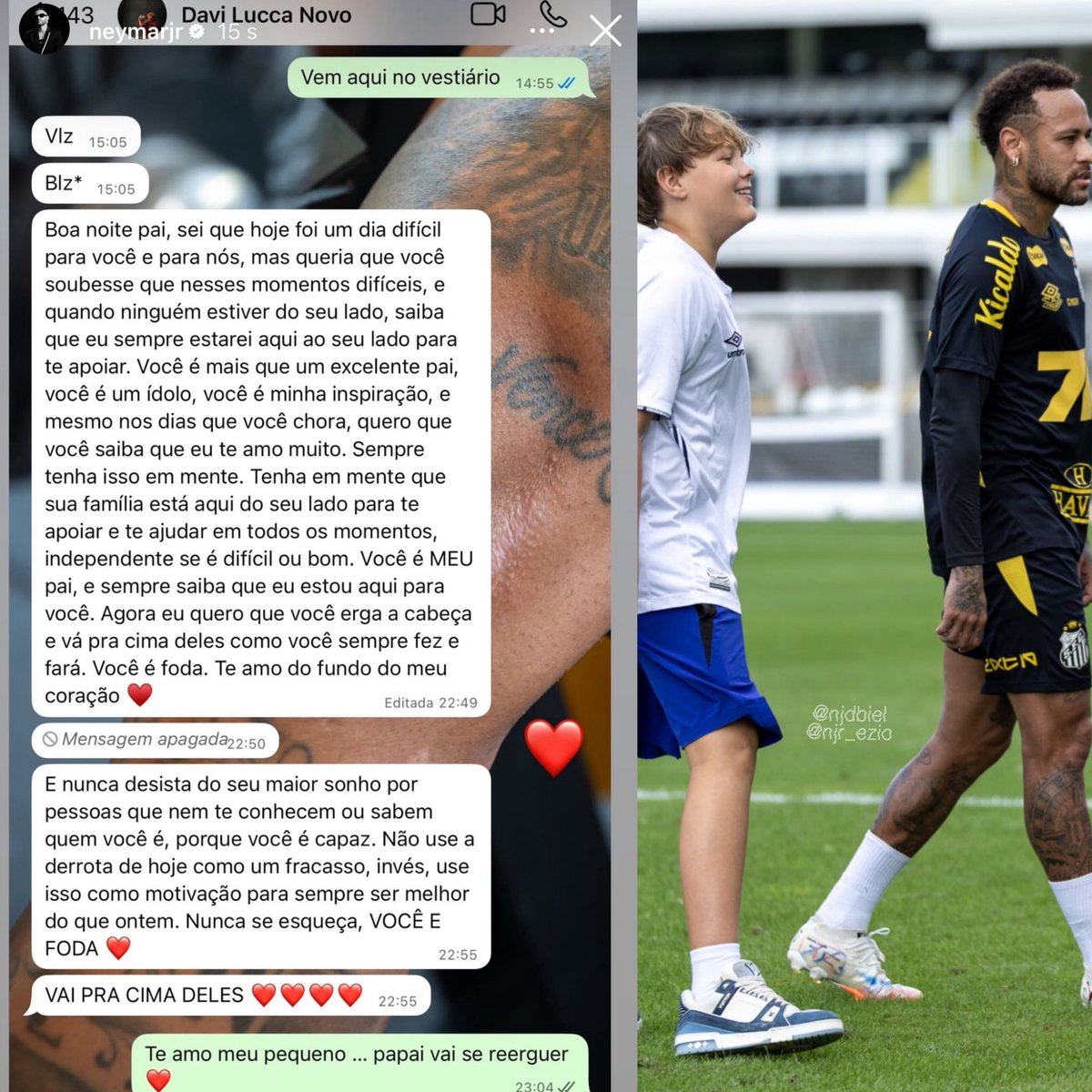 Mensagem do Davi Lucca pro Neymar após a goleada sofrida hoje!! #Esportsnews #Santos #VascoDaGama