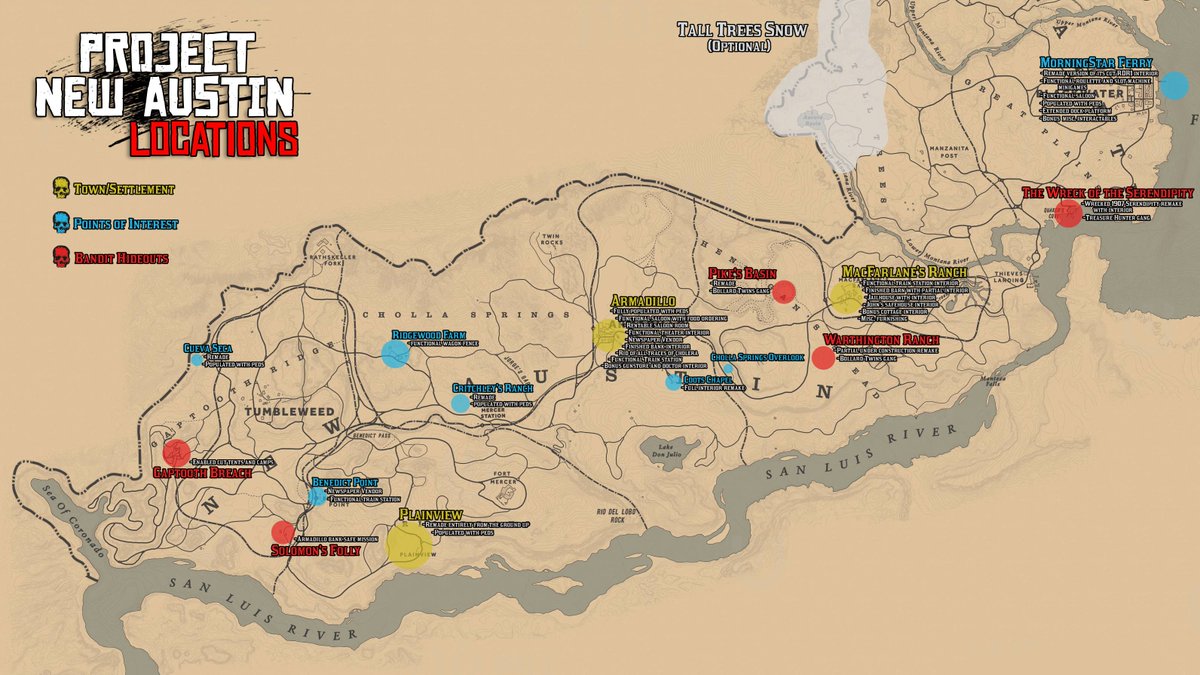 Figured it was about time I make a full map of all the Project New Austin locations. Full resolution version can be found here in the articles tab on the mod page 

nexusmods.com/reddeadredempt…