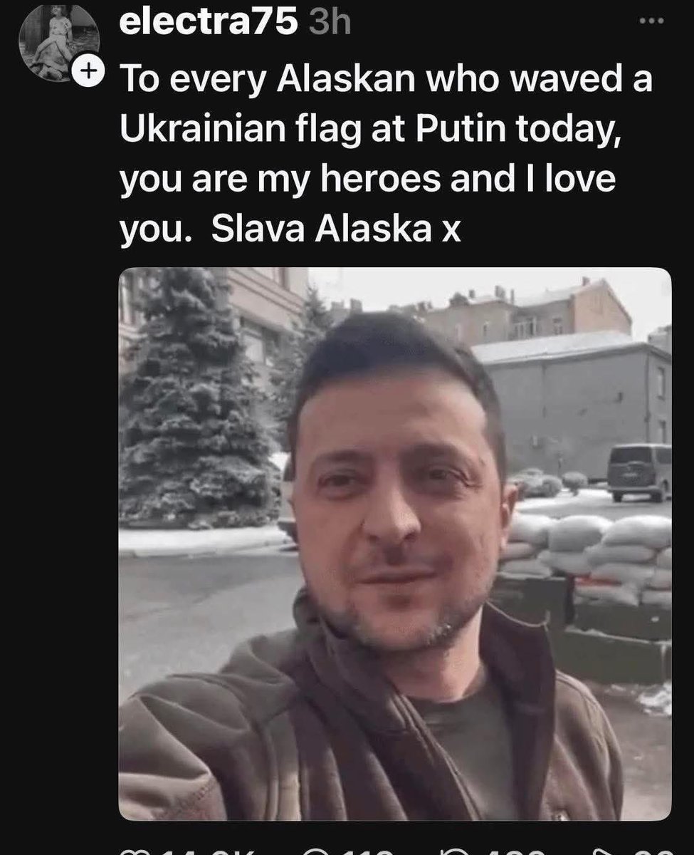 goRubenRuben's tweet photo. @BluFNXXX @animalgrief @Spurs__Da1 @sumsumnoodle @cardon_brian @CarolSteel85561 @c_tomstone @MADDEEE13 @Brolioni711 @Suarez1Pro1977 @nickelknack @RalphPagan345 @Tamaradoherty4 @BobJone76741561 @ItsMe3MC @ResistRoyalty Oralè Resister Blu
Thank you Alaska Protesters! Ukraine President Zelenskyy
Says you’re his “heroes”
To all Alaskan who support Ukraine this week!#Janice4Alaska
#SlavaUkraine #VivaUkraine #Alaska #AlaskaSky #AlaskaProtest #TrumpPutinSummit #USDemocracy #50501SoCal #Lamonarca https://t.co/jziYlt4biH