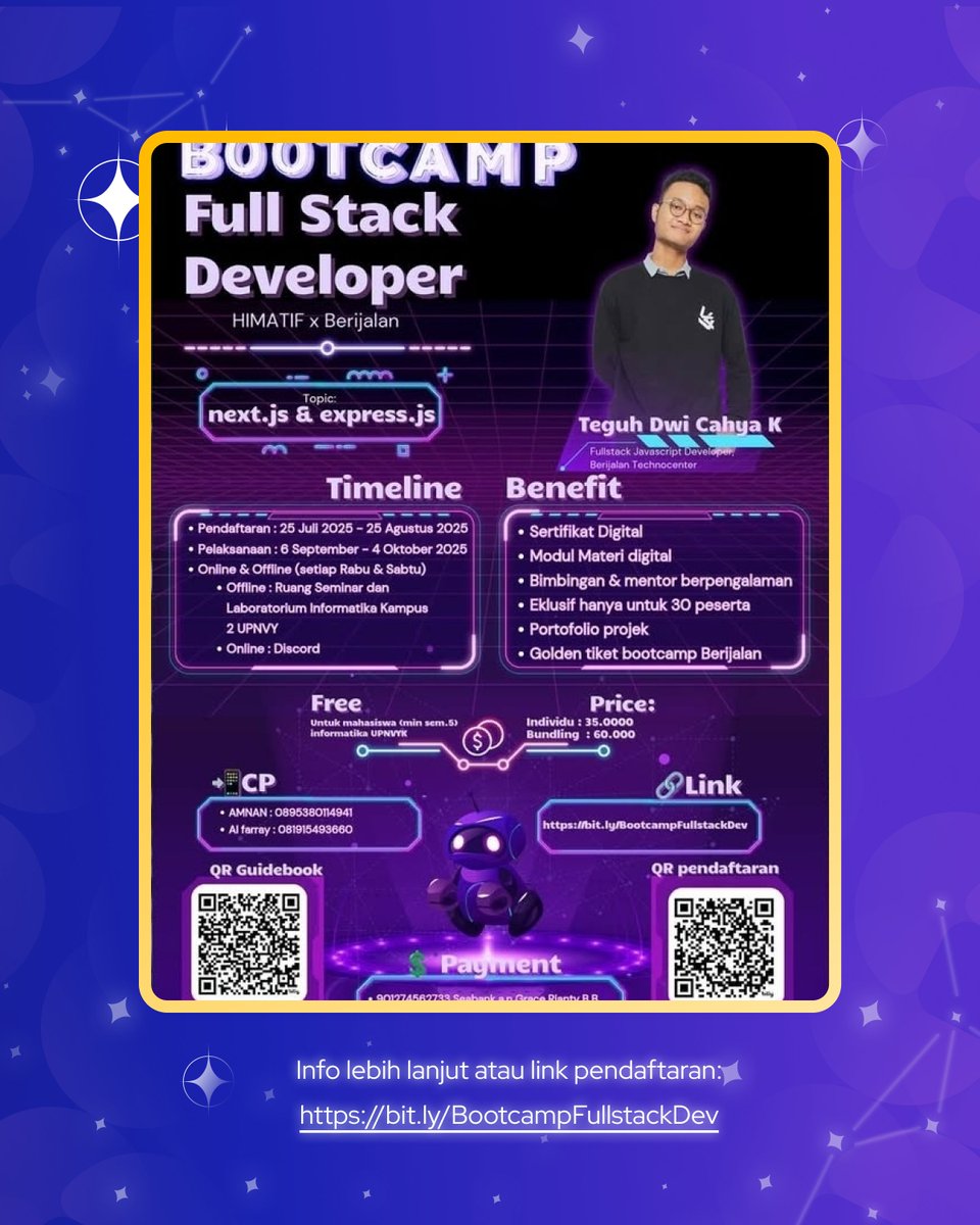 #RnDInfoCenter hadir dengan info ter-update seputar magang dan sertifikasi di bidang SI yang bisa kalian ikuti!

Check it out on posters

Untuk info selengkapnya dapat diakses melalui:
tekan.id/RnDInfoCenter

Apabila ada pertanyaan, bisa hubungi: 
📞 +62 812-6014-8367 (Burju)