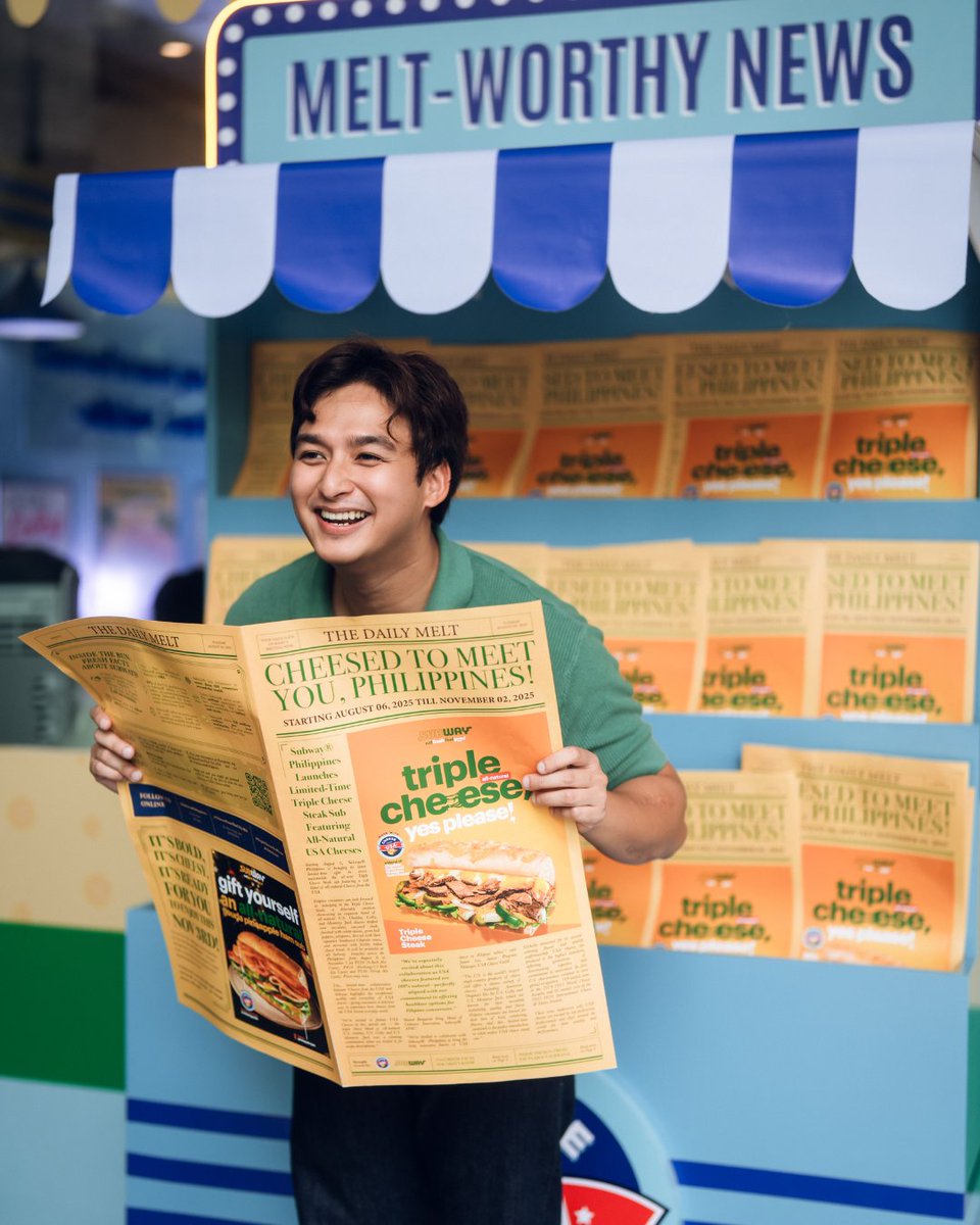 TheBeatManila's tweet image. Triple the cheese, triple the flavor! 🧀😍

Try Subway® Philippines’ Triple Cheese Steak Sub—Available until Nov 2, 2025!
 
🔗CLICK HERE: thebeat.asia/manila/delish/… 

#TheBeatManila #SubwayPH #TripleCheeseSteak