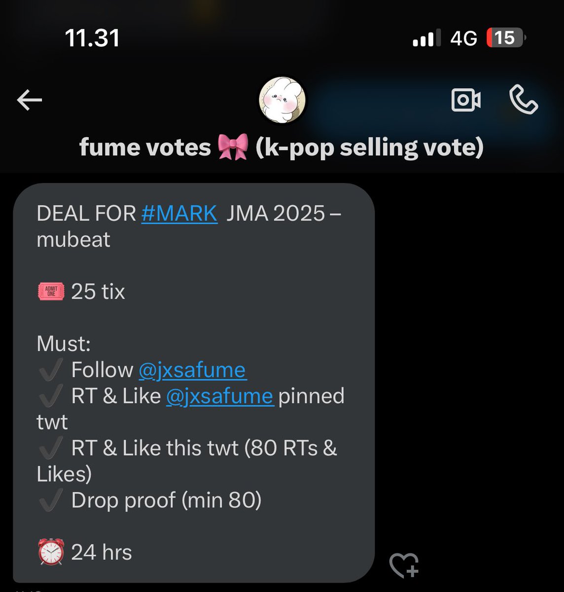 zan #1st๐ซ (@trulymarkie) on Twitter photo DEAL FOR #MARK JMA 2025 โ mubeat
๐๏ธ 25 tix
Must:
โ๏ธ Follow <a href="/jxsafume/">fume votes ๐ (k-pop selling vote)</a>
โ๏ธ RT & Like <a href="/jxsafume/">fume votes ๐ (k-pop selling vote)</a> pinned twt
โ๏ธ RT & Like this twt (80 RTs & Likes)
โ๏ธ Drop proof (min 80)
โฐ 24 hrs DEAL FOR #MARK JMA 2025 โ mubeat
๐๏ธ 25 tix
Must:
โ๏ธ Follow <a href="/jxsafume/">fume votes ๐ (k-pop selling vote)</a>
โ๏ธ RT & Like <a href="/jxsafume/">fume votes ๐ (k-pop selling vote)</a> pinned twt
โ๏ธ RT & Like this twt (80 RTs & Likes)
โ๏ธ Drop proof (min 80)
โฐ 24 hrs