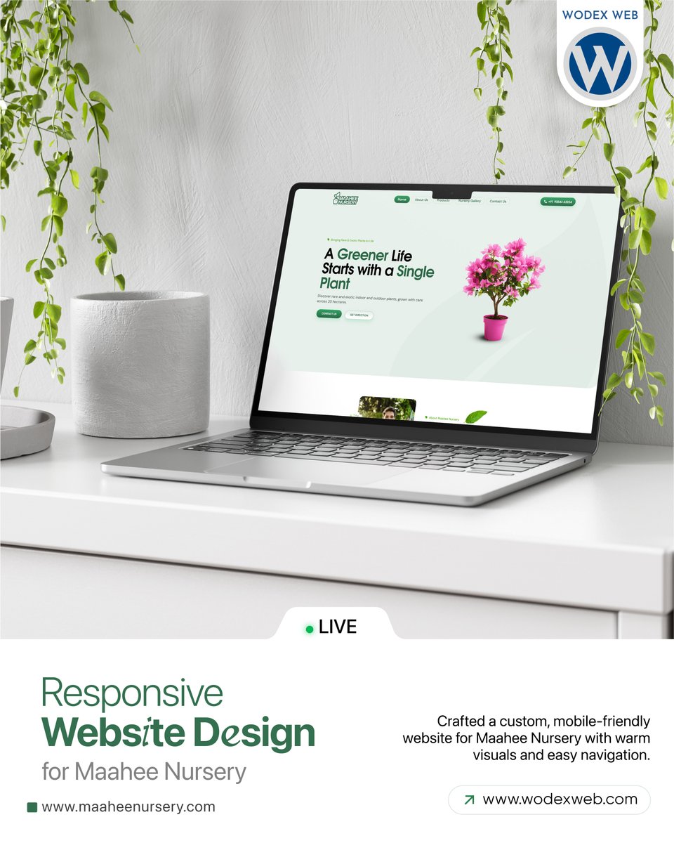 wodexweb's tweet photo. Our Fresh Website Development Project is Live! 🚀✨
Proud to announce the launch of Maahee Nursery’s new digital home 🌿🌸.
Explore their wide range of plants, greenery &amp; gardening solutions—now just a click away!

👉 Visit Now: https://t.co/E6KaXX4tc9

#plants #WEBSITE https://t.co/1LkA7xH6CI