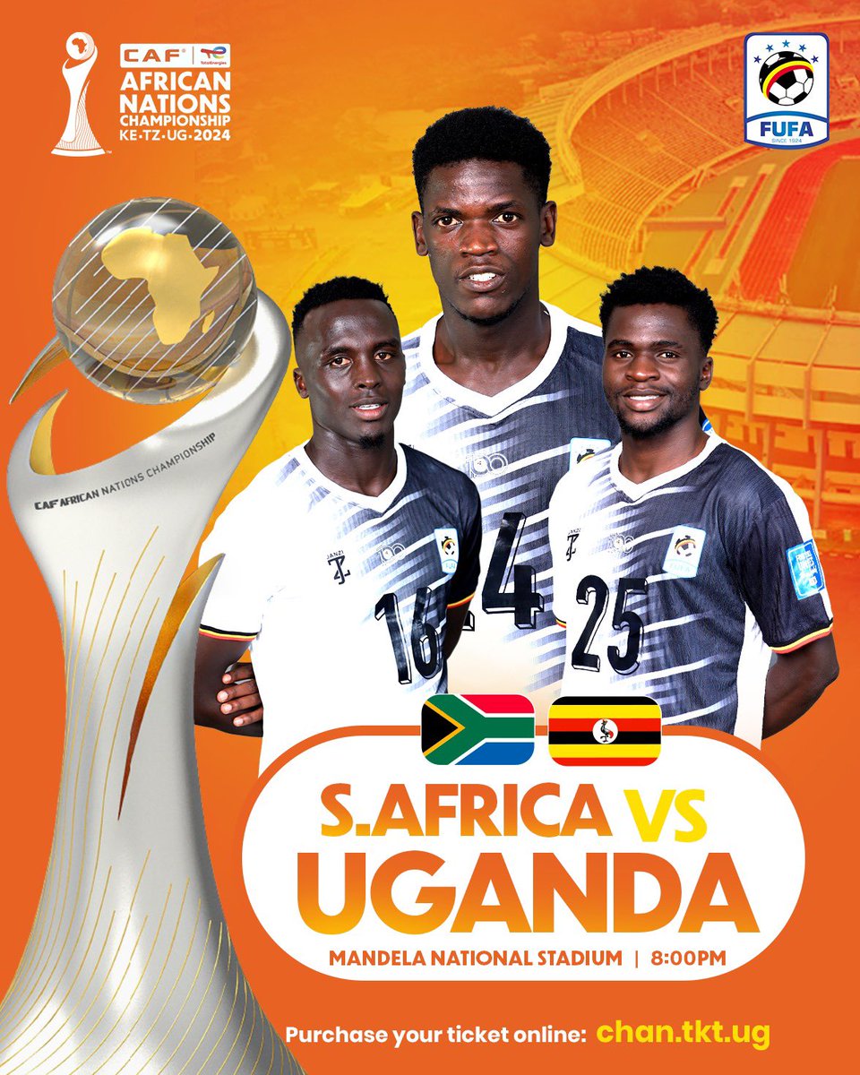 It’s match day! Uganda Cranes we go 🎶

South Africa vs Uganda 
🇿🇦🇺🇬

#TotalEnergiesCHAN2024